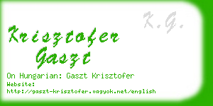 krisztofer gaszt business card